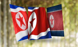 North Korea Flag Wallpaper Affiche