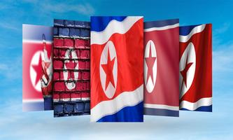 North Korea Flag Wallpaper imagem de tela 1