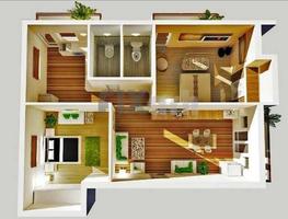 3D House Plans Wallpaper Affiche