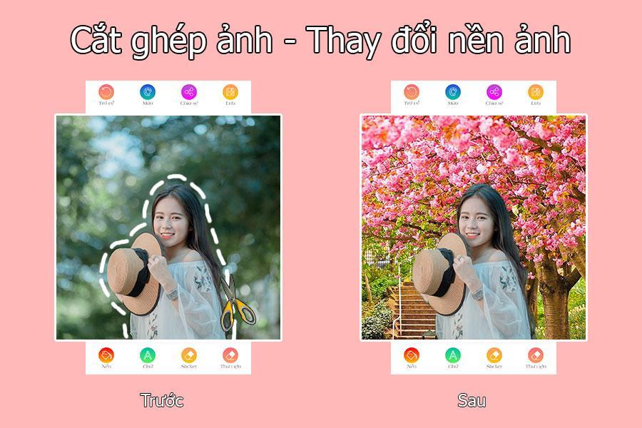 Hướng dẫn cách app ghép ảnh nền với nhiều mẫu thiết kế đẹp mắt