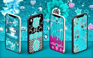 Turquoise diamonds wallpapers Affiche