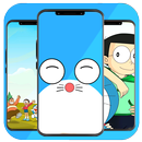 Blue Cat Cartoon Wallpaper-APK