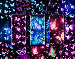 Neon butterfly glow wallpapers imagem de tela 1