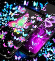 Neon butterfly glow wallpapers Ekran Görüntüsü 3