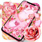 Pink rose gold live wallpaper آئیکن