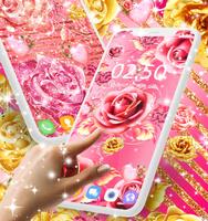 Pink rose gold live wallpaper Affiche