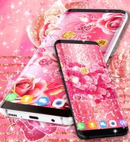 برنامه‌نما Pink rose gold live wallpaper عکس از صفحه