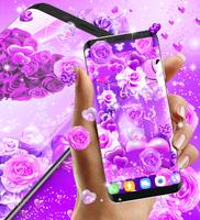 Purple rose live wallpaper screenshot 1