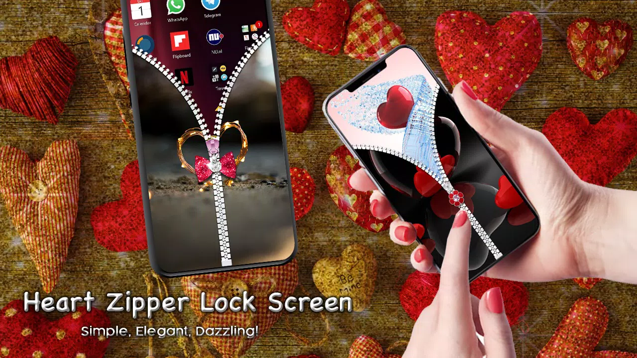 Tải Xuống Apk Heart Zipper Screen Lock Cho Android