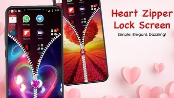 Heart Zipper Lock Screen Ekran Görüntüsü 2