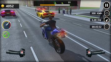 Moto Rider in Heavy Traffic постер