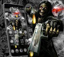 3D Hell Devil Death Gun Skull Theme تصوير الشاشة 3