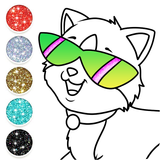 Cute Kitty Coloring Glitter-icoon