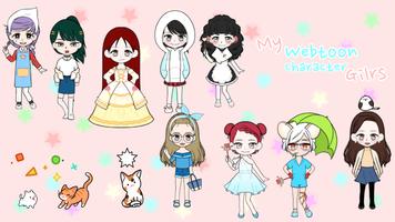 K-pop Webtoon Character Girls Cartaz