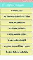 2 Schermata All phone reset codes