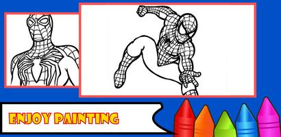 Spider Hero Coloring book Affiche