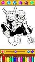 Spider Hero Coloring Affiche
