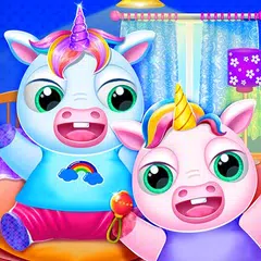 Baixar Gêmeo bebê Unicórnio Creche Cuidado e Vestir-se APK