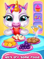 Mignon Licorne Soin Babysitter Affiche