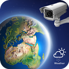 지구 온라인 라이브 네비게이션 및 웹캠 아이콘
