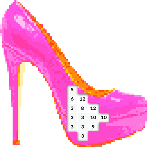 Coloring Book 2019 Girl Shoes Pixel Art