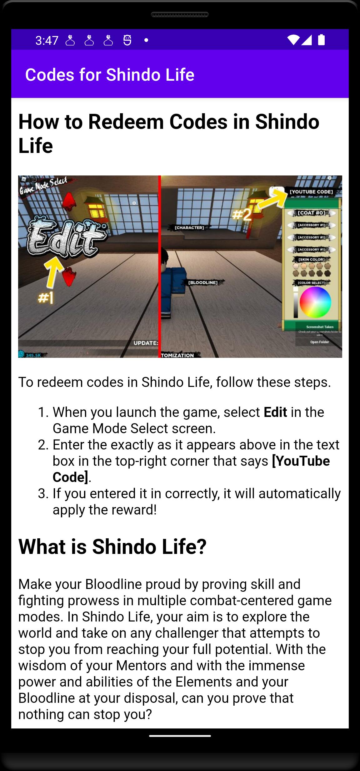 Скачать Codes for Shindo Life APK для Android - Последняя Версия