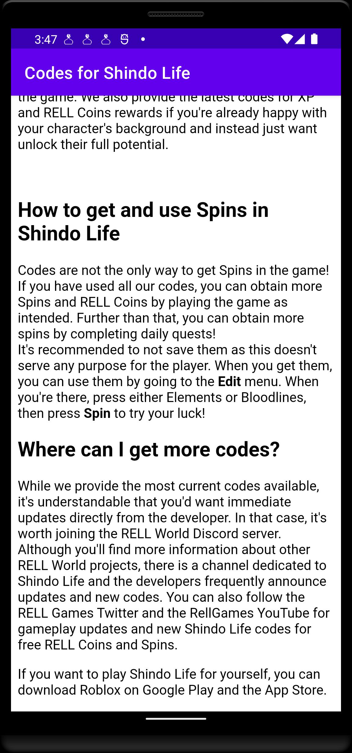 Скачать Codes for Shindo Life APK для Android - Последняя Версия