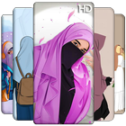 Girly Hijab fond d'écran et fond icône