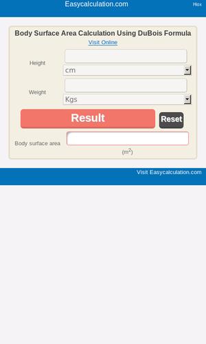 Body Surface Area Calculator For Android Apk Download