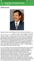 Biography: Saddam Hussein Biography capture d'écran 1