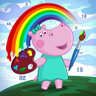 Pintora Hippo Livro de colorir ícone