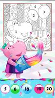 Pintora Hippo Livro de colorir Cartaz