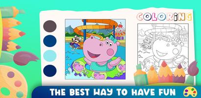 پوستر Hippo coloring pages game