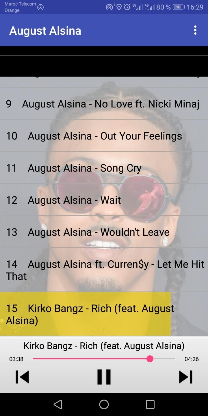 August Alsina Songs APK pour Android Télécharger