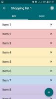 色付きのショッピングリスト。 ノート。 チェックリスト スクリーンショット 1