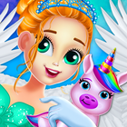 Bayi Unicorn putri Berdandan Salon - Membelai ikon