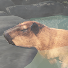 Kapibara pemandian air panas ikon