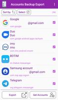 Accounts Backup Export تصوير الشاشة 1