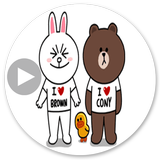 Animated Stickers Brown Bear icône