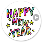 Sticker Animated New Year icon