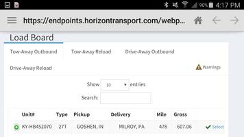 برنامه‌نما Horizon Transport Mobile عکس از صفحه