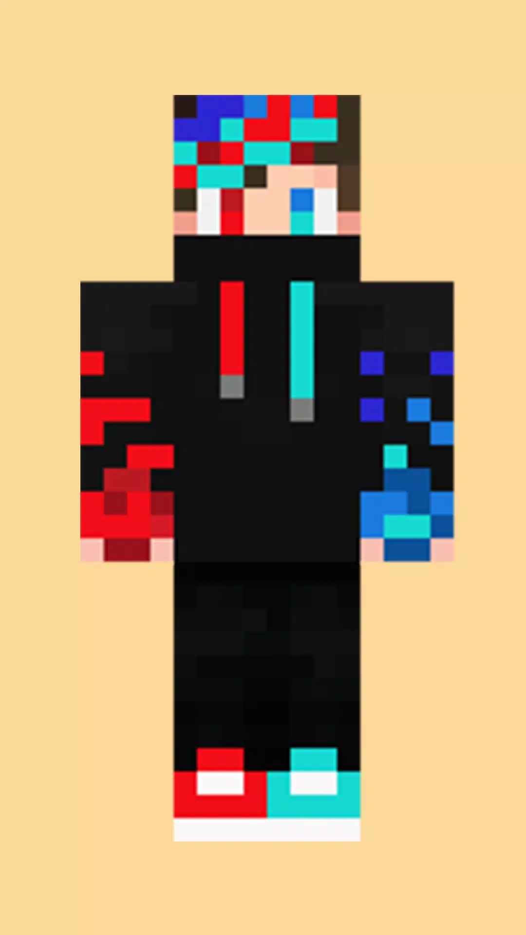 blue and red tiktok minecraft skin