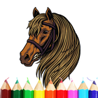 Livre de coloriage chevaux icône