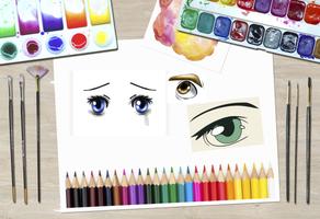 How to Draw Anime Eyes - Step by step Poster