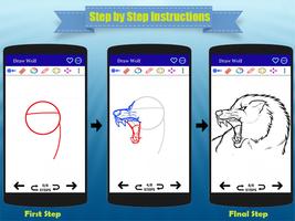 Cómo dibujar lobo paso a paso captura de pantalla 1