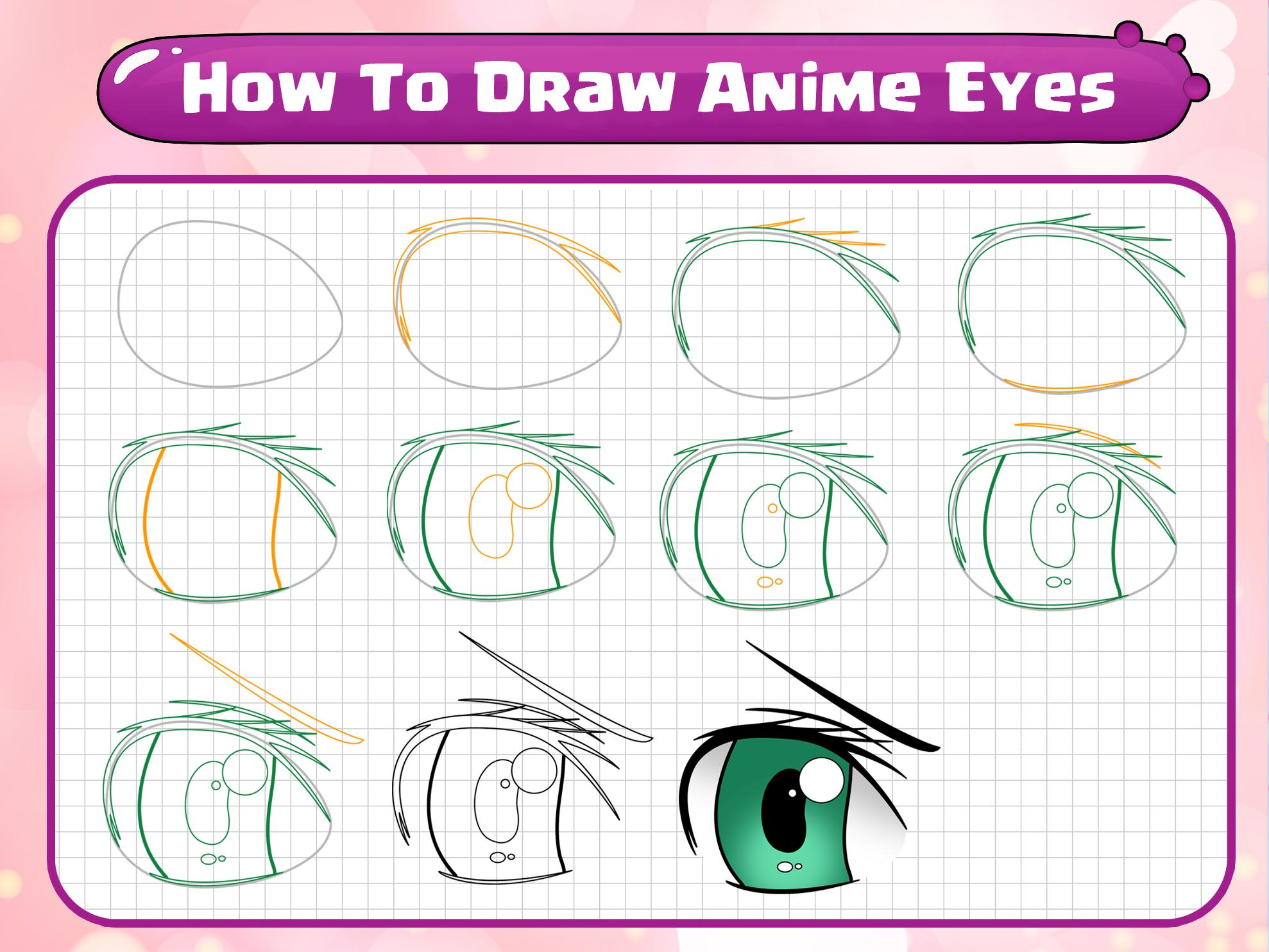 Как рисовать красивые аниме глаза плакат
