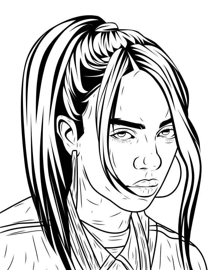 Billie Eilish Face Outline