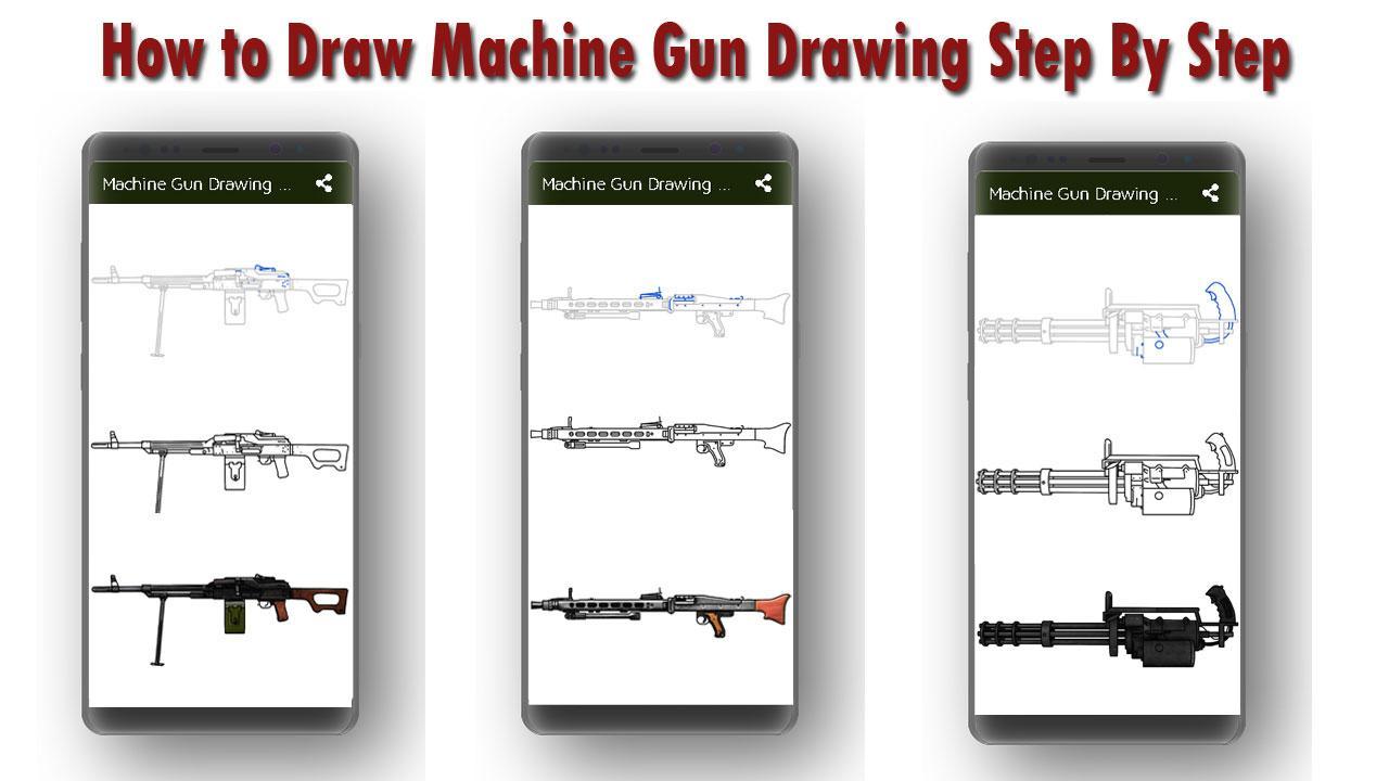 Machine Gun Drawing Tutorial Step by Step für Android - APK herunterladen