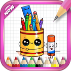 How to Draw Cute Kawaii School Supplies biểu tượng