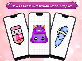 How to Draw Cute Kawaii School Supplies Poster